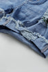 Patchwork Rolled Hem Denim Shorts